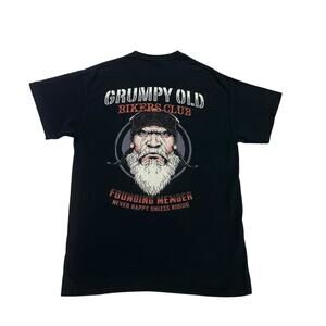 Skull Society Shirt Mens Medium M Black Grumpy Old Bikers Club Motorcycle